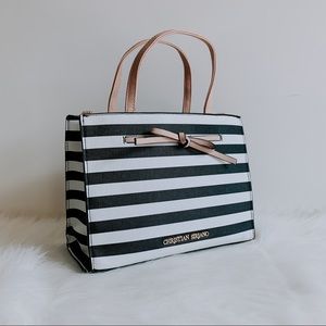 Christian Siriano b&w striped purse